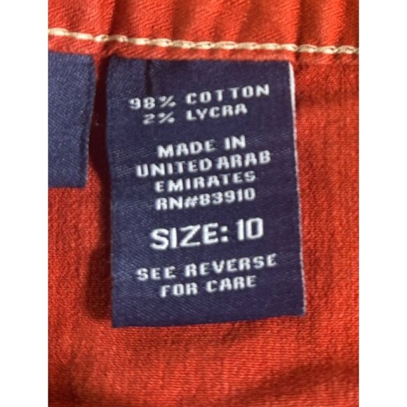 Bill Blass Womens Red Stretch Jeans Size 10 Wide Leg 98% Cotton 2% Lycra - Picture 4 of 8